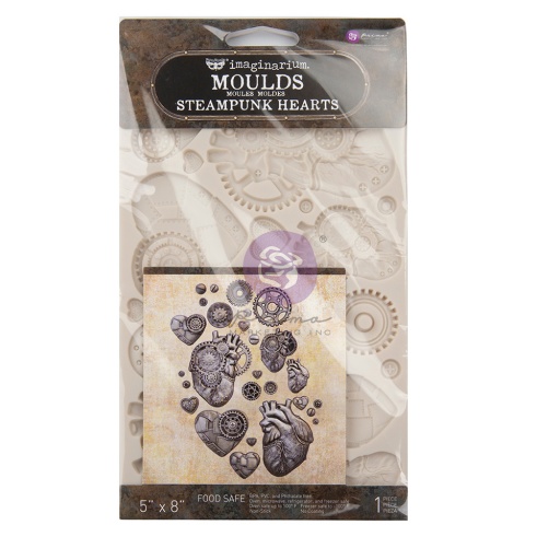 Prima Finnabair 5'' x 8'' Silicone Mould - Steampunk Hearts